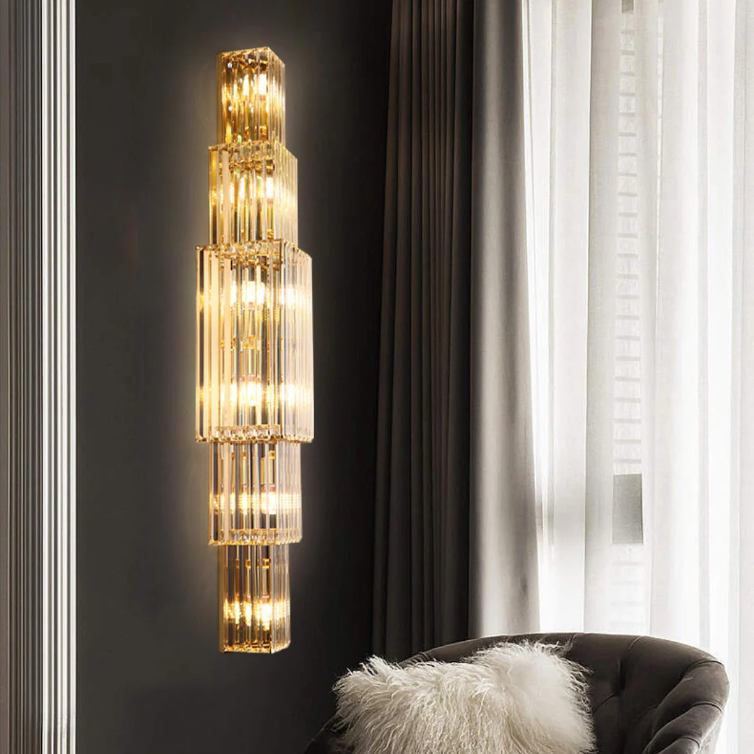 Light Luxury Crystal Layered Wall Lamp - Image 18