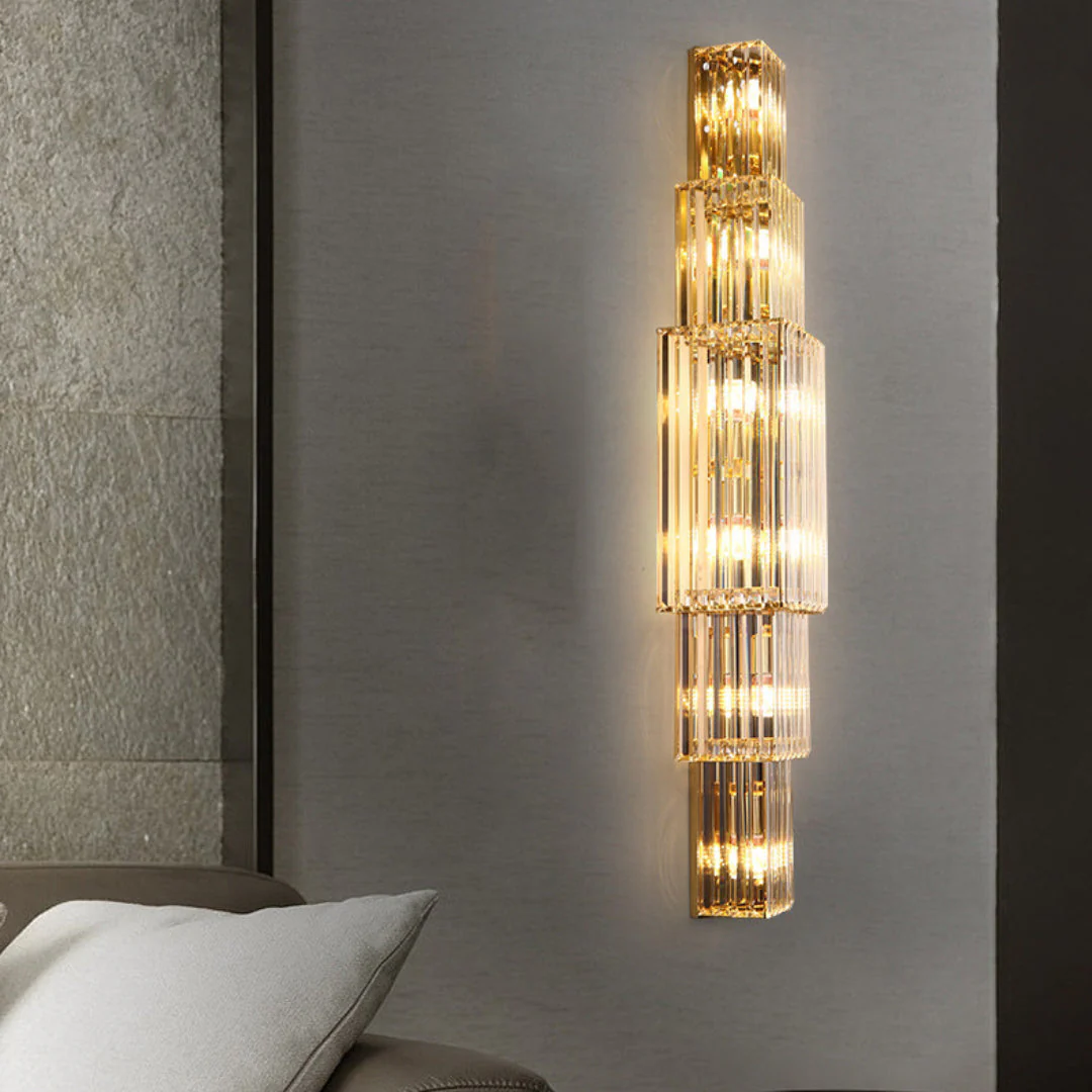 Light Luxury Crystal Layered Wall Lamp - Image 19