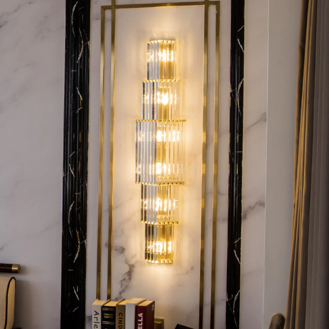 Light Luxury Crystal Layered Wall Lamp - Image 3