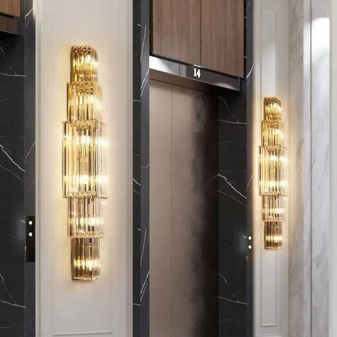 Light Luxury Crystal Layered Wall Lamp - Image 7