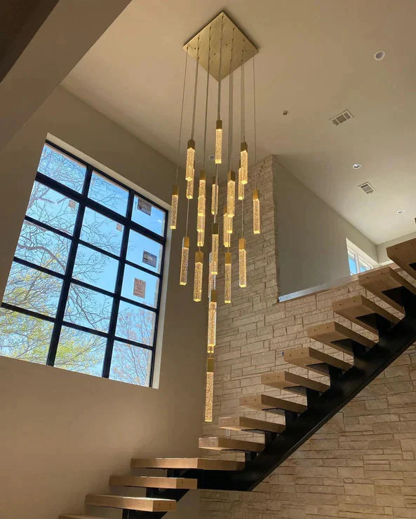 Light Luxury Glacier Bubble Crystsal Chandelier in Gold/Chrome/Black Finish for Staircase/Foyer - Image 11