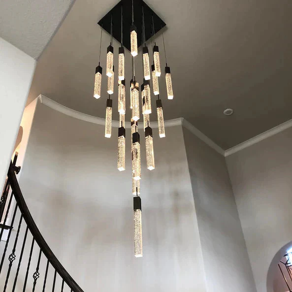 Light Luxury Glacier Bubble Crystsal Chandelier in Gold/Chrome/Black Finish for Staircase/Foyer - Image 2