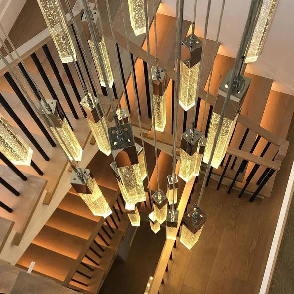 Light Luxury Glacier Bubble Crystsal Chandelier in Gold/Chrome/Black Finish for Staircase/Foyer - Image 3