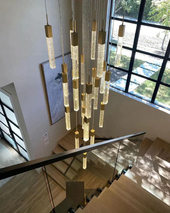 Light Luxury Glacier Bubble Crystsal Chandelier in Gold/Chrome/Black Finish for Staircase/Foyer - Image 4