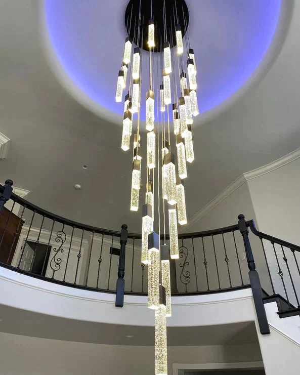 Light Luxury Glacier Bubble Crystsal Chandelier in Gold/Chrome/Black Finish for Staircase/Foyer - Image 5