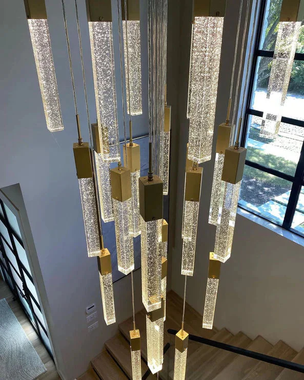 Light Luxury Glacier Bubble Crystsal Chandelier in Gold/Chrome/Black Finish for Staircase/Foyer - Image 8