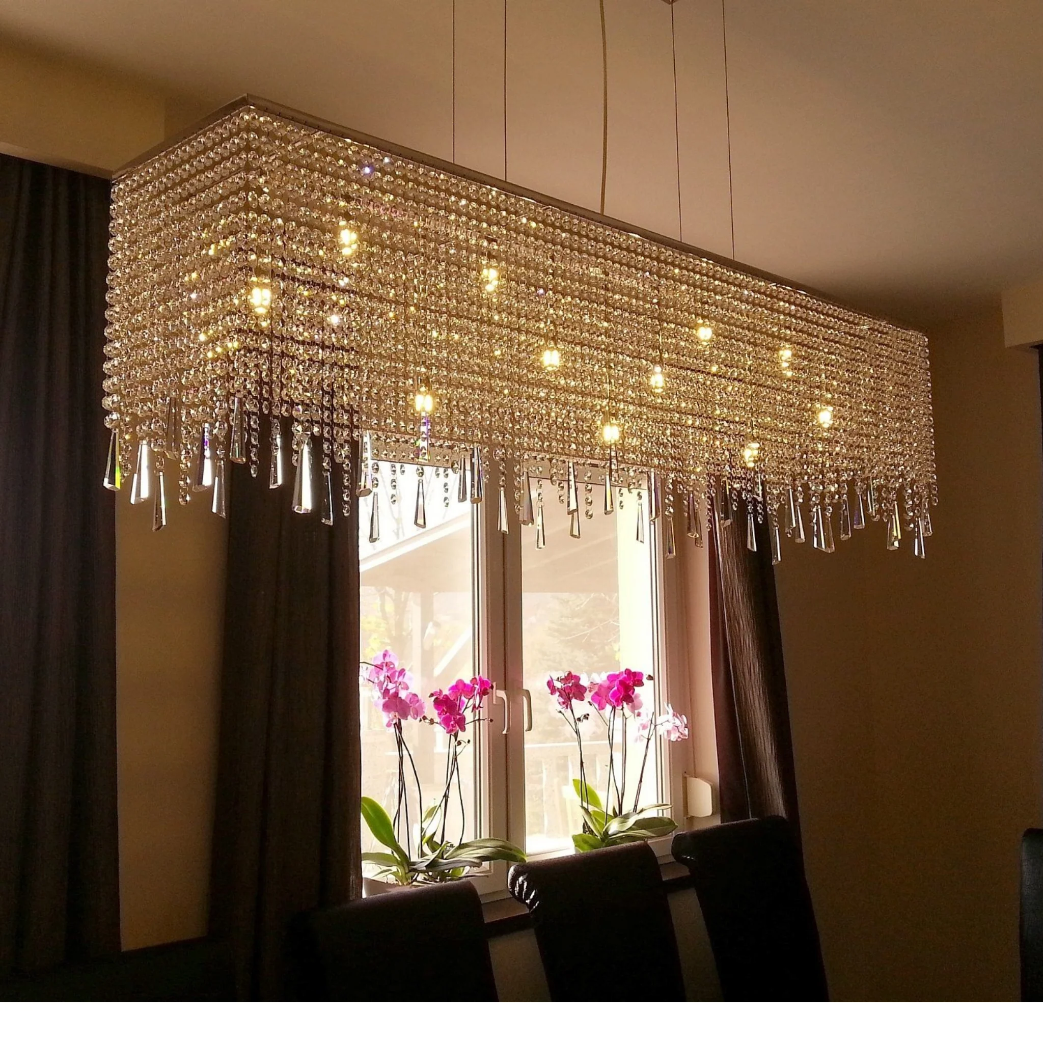 Linea (Various Sizes) Modern Glass Chandelier - Luchiante - Image 3