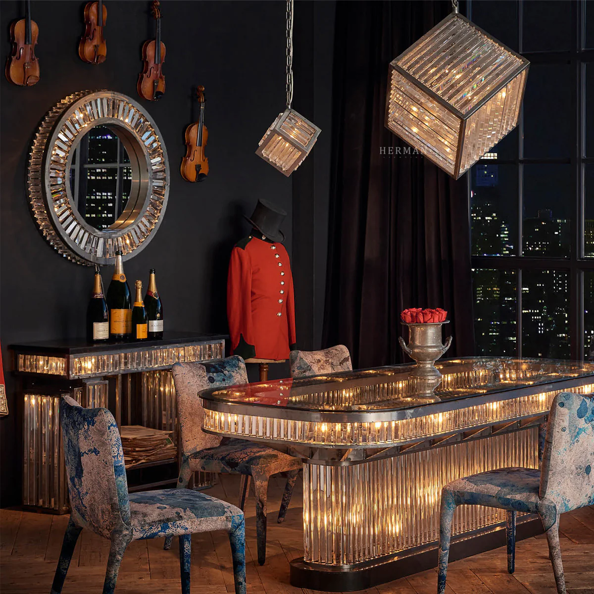 Lita Flush Mount Round Chandelier - Image 3