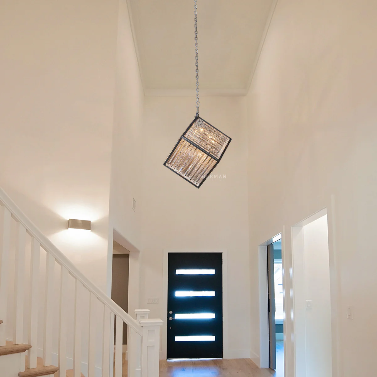 Lita Glass Cube Rectangle Chandelier - Image 3