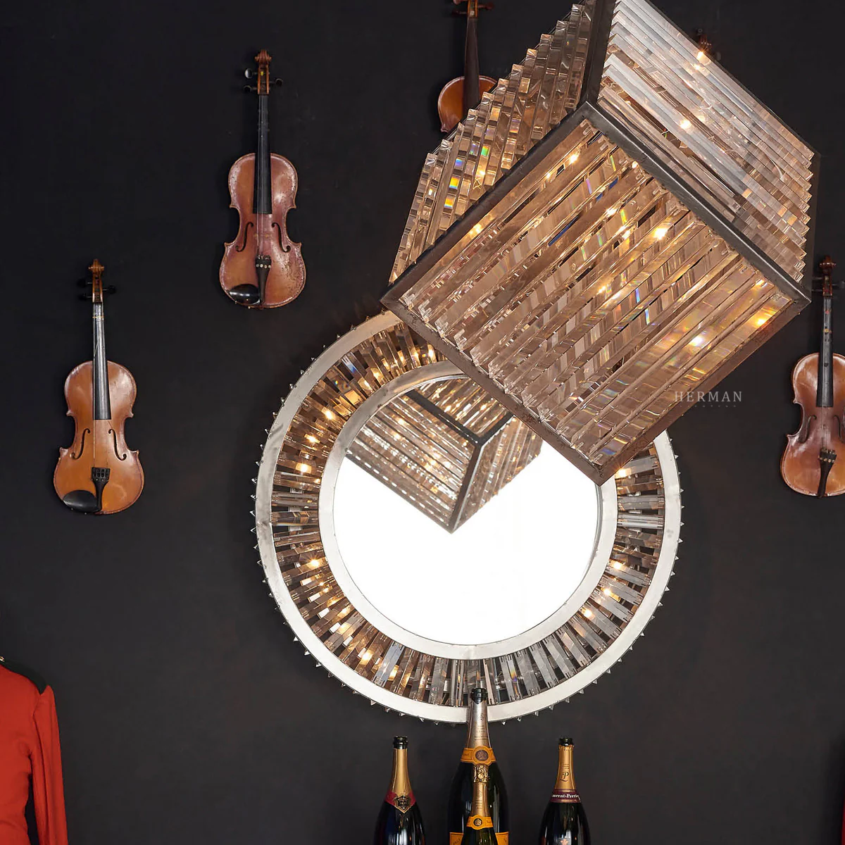 Lita Glass Cube Rectangle Chandelier - Image 4