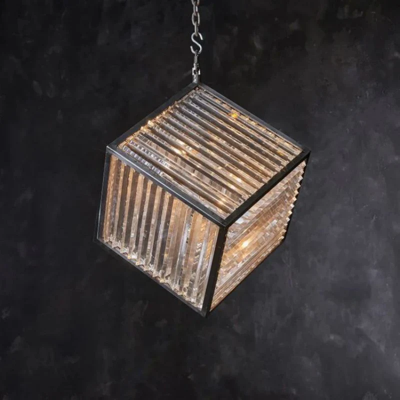 Lita Glass Cube Rectangle Chandelier - Image 5