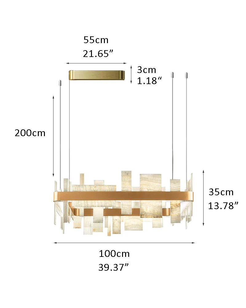 Long Cord Alabaster Ceiling Pendant Light Brushed Gold - Image 17