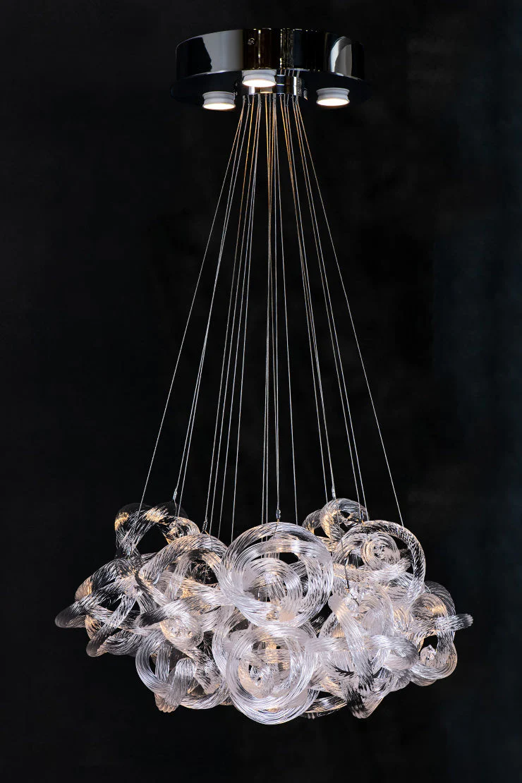 Loren Clear Rope Glass Chandelier - Image 3