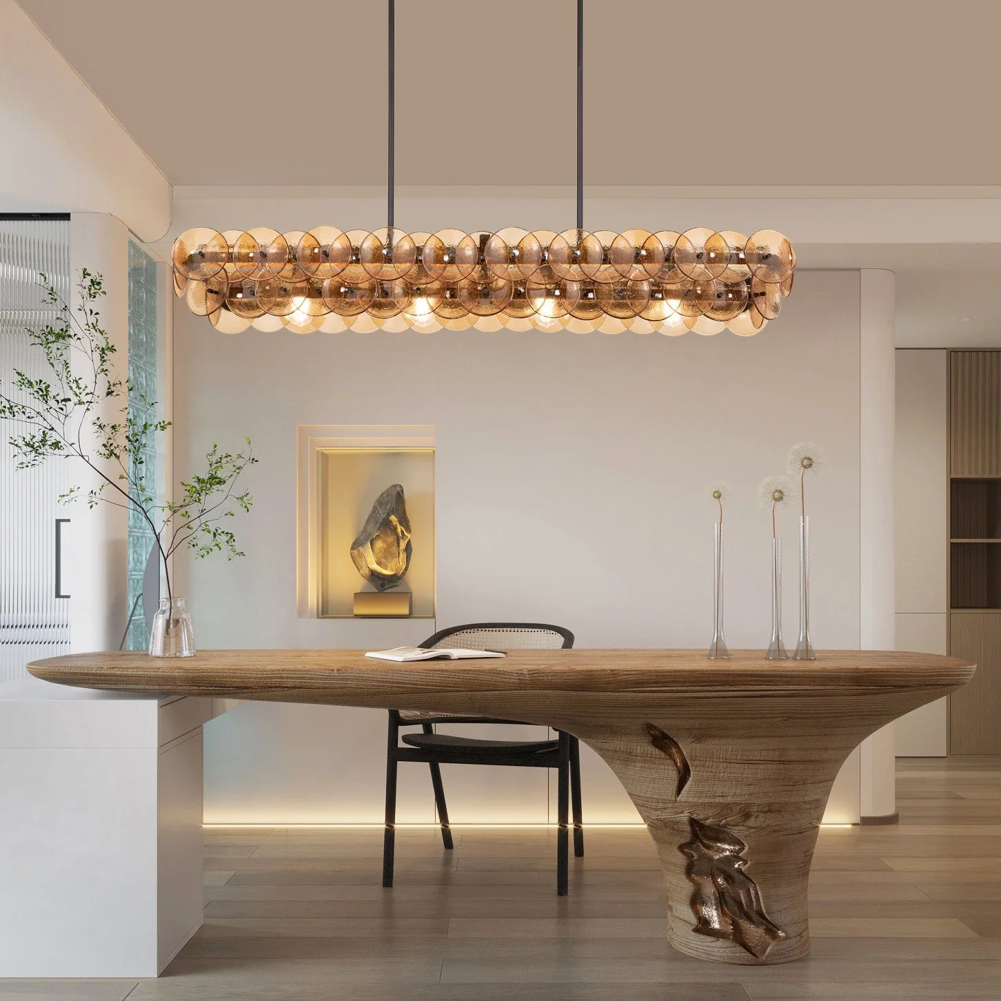 Loren Linear Glass Chandelier - Image 2