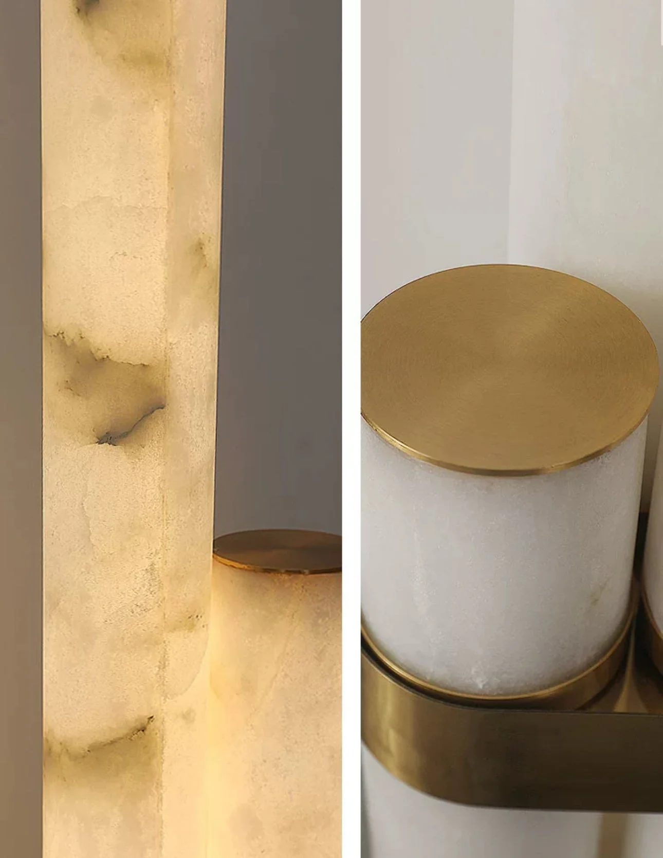 Natural Alabaster And Brass Led Floor Lamp - Image 4