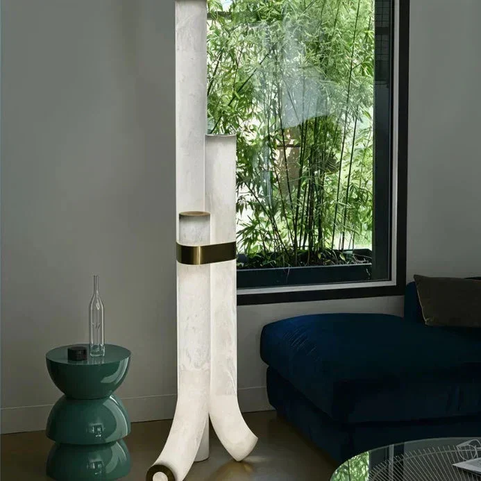 Natural Alabaster And Brass Led Floor Lamp - Image 6