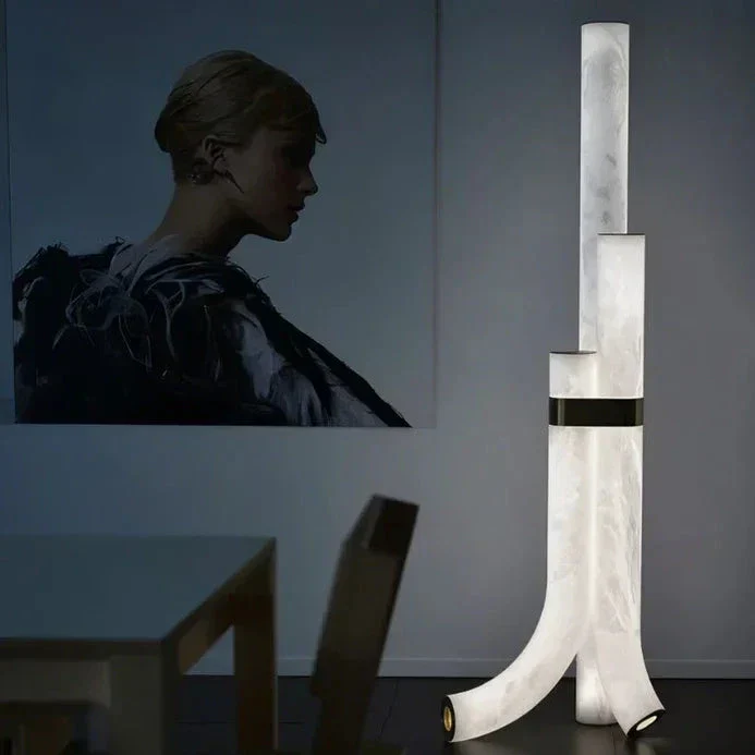 Natural Alabaster And Brass Led Floor Lamp - Image 8