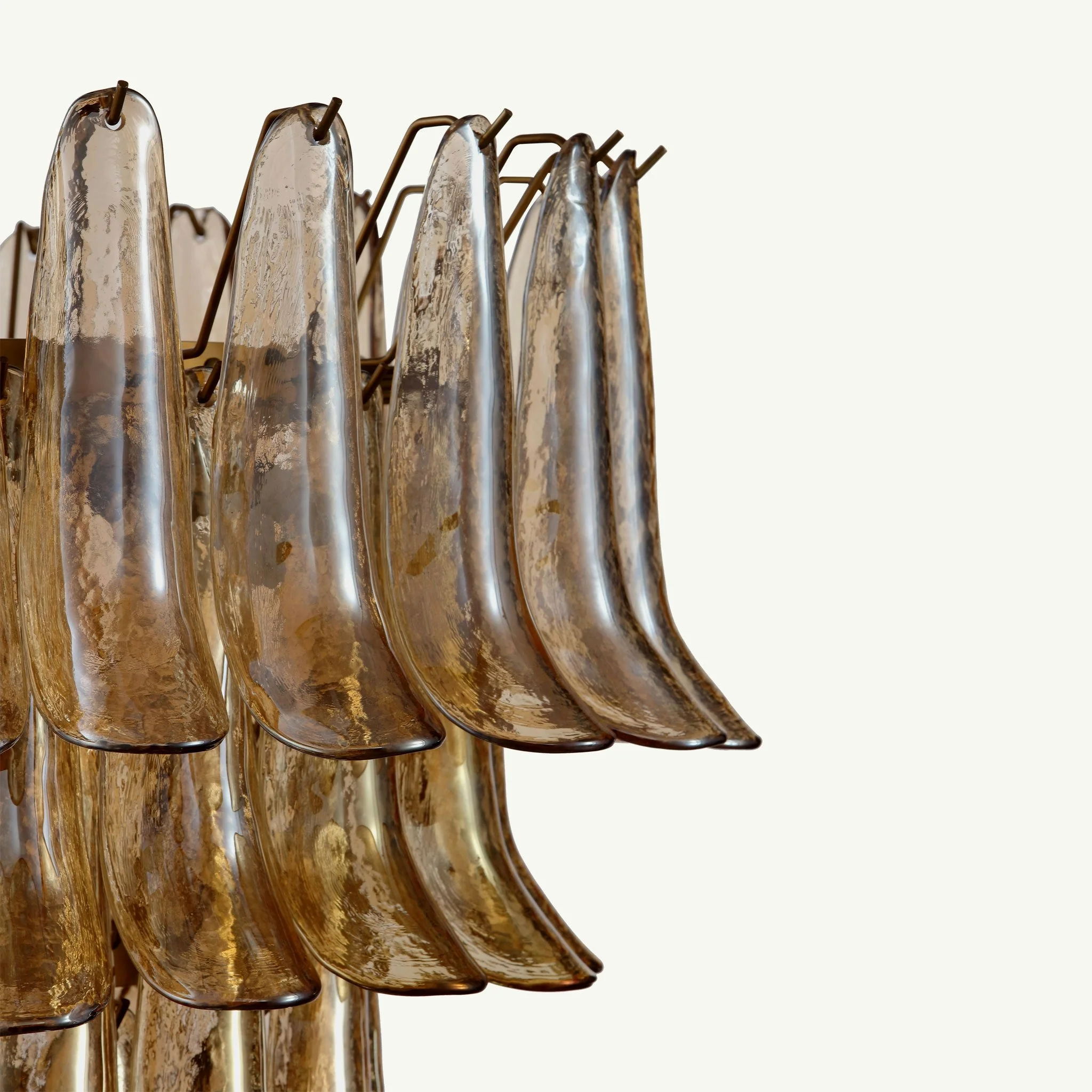 Luna Chandelier Amber Handblown Glass - Image 4