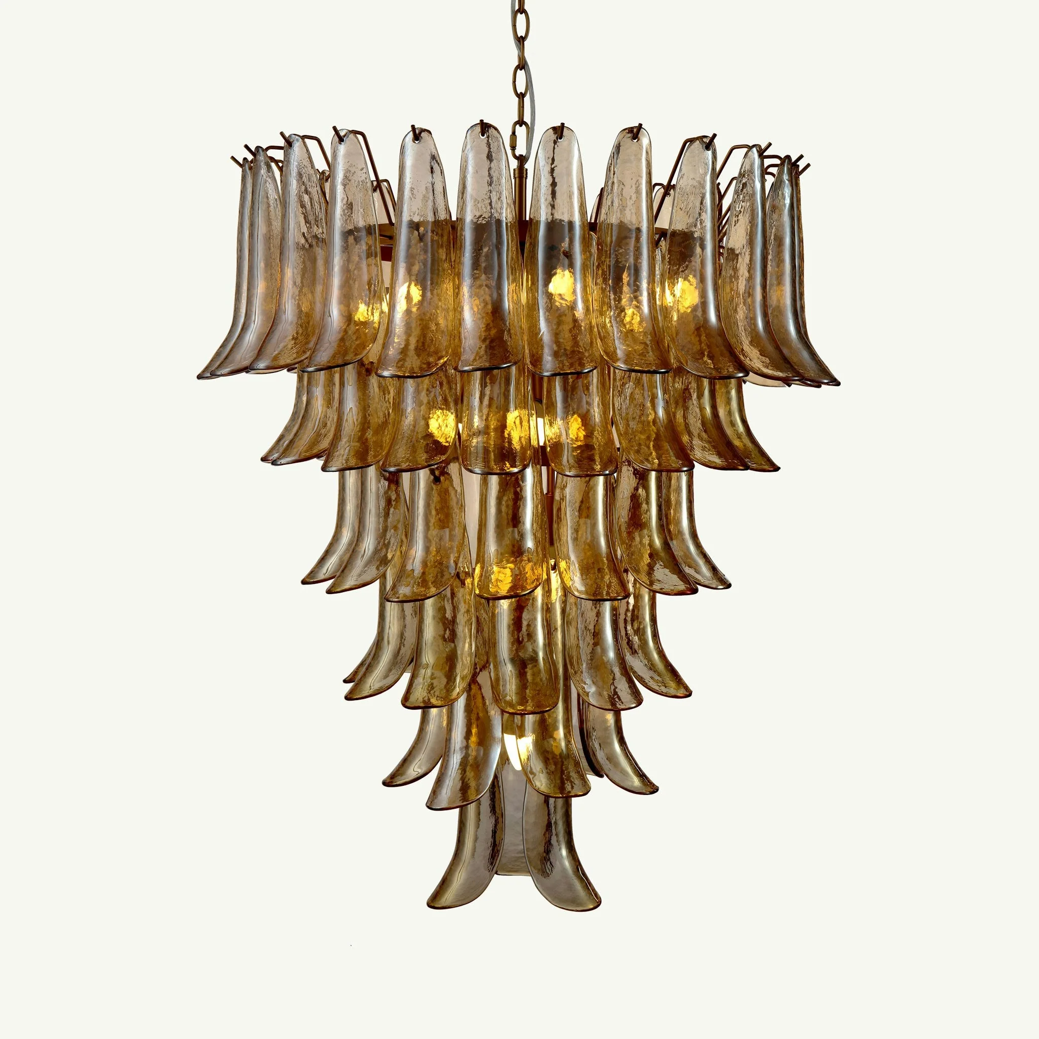 Luna Chandelier Amber Handblown Glass - Image 5