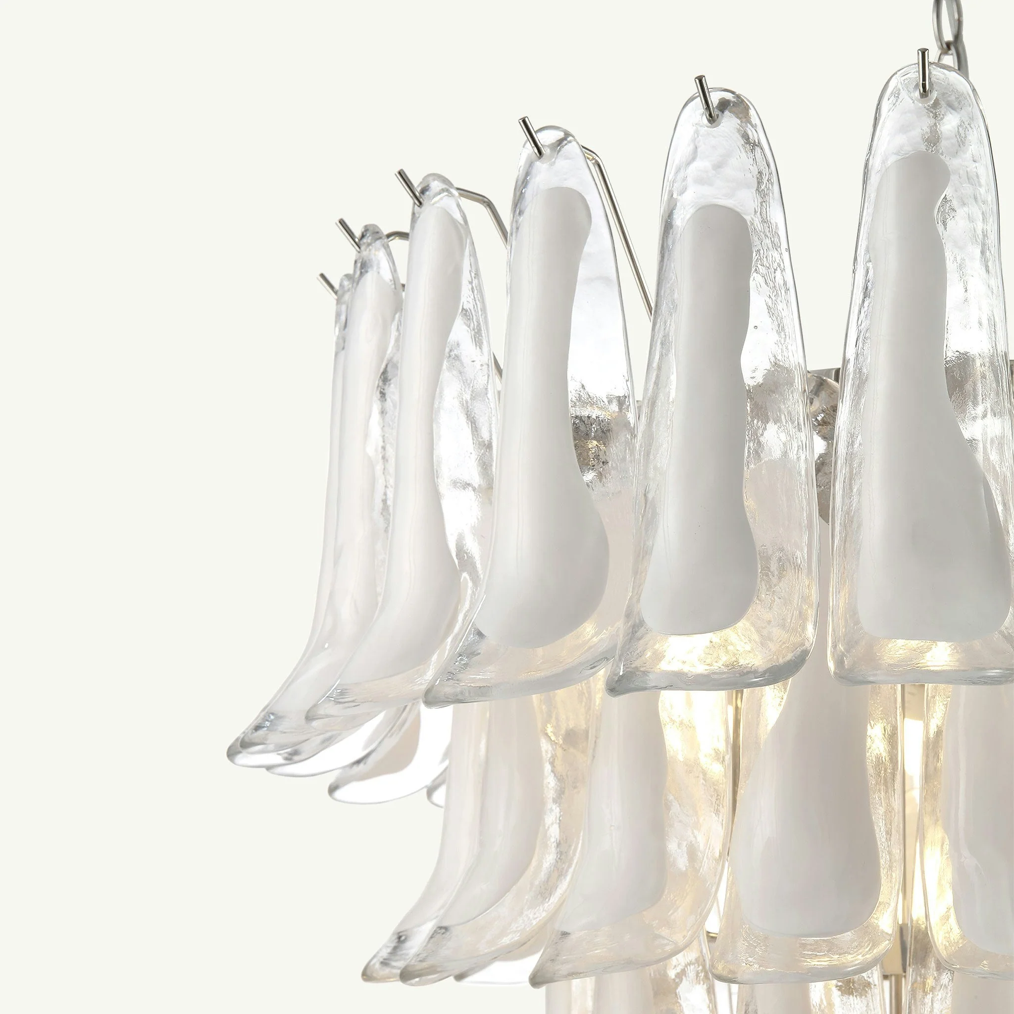 Luna Chandelier White Handblown Glass - Image 6
