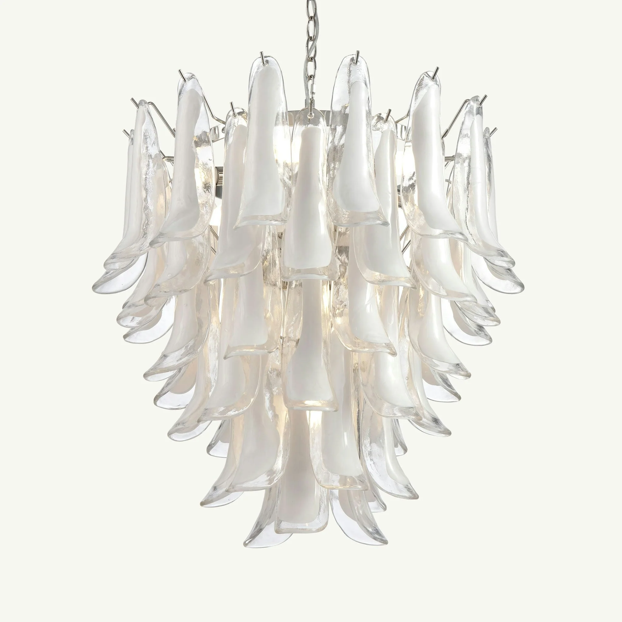 Luna Chandelier White Small Handblown Glass - Image 5