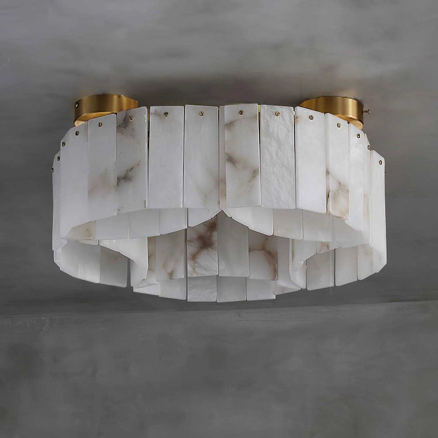 Luxe Alabaster Brass Ceiling Lamp - Image 17