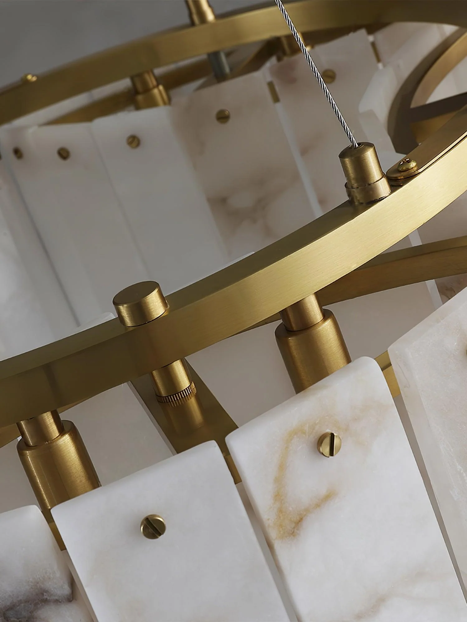 Luxe Alabaster Brass Ceiling Lamp - Image 18