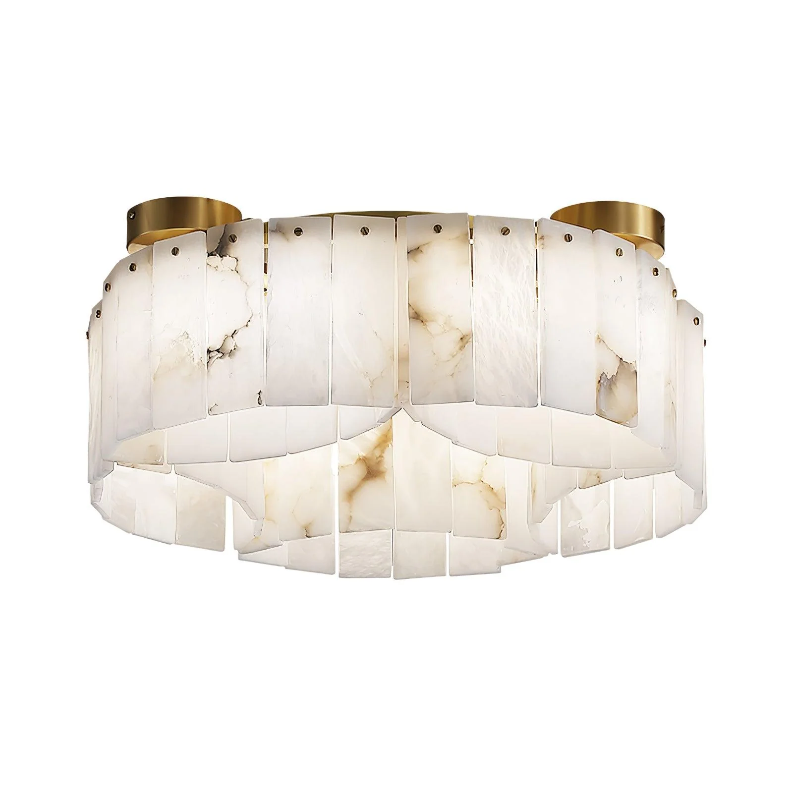 Luxe Alabaster Brass Ceiling Lamp - Image 22