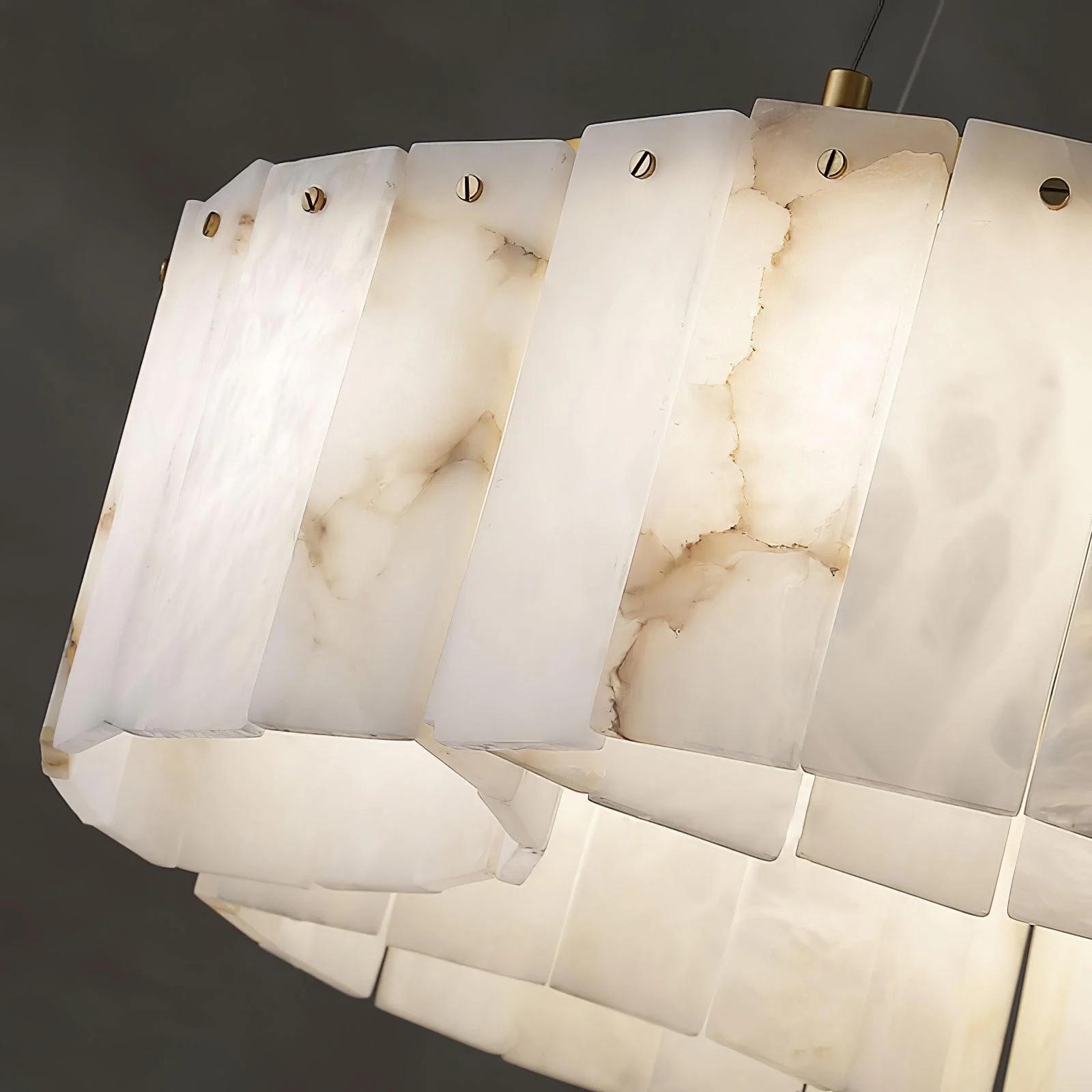 Luxe Alabaster Brass Ceiling Lamp - Image 23