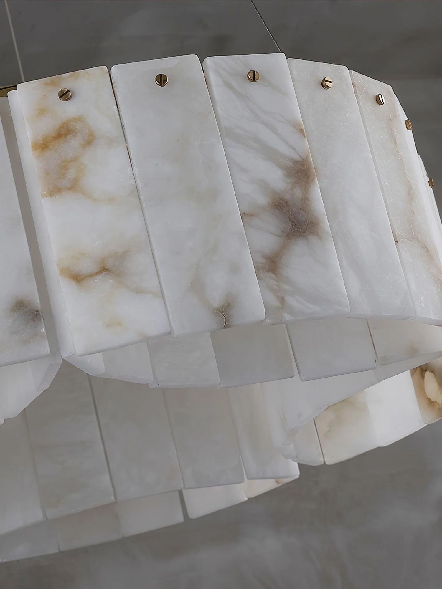 Luxe Alabaster Brass Ceiling Lamp - Image 3