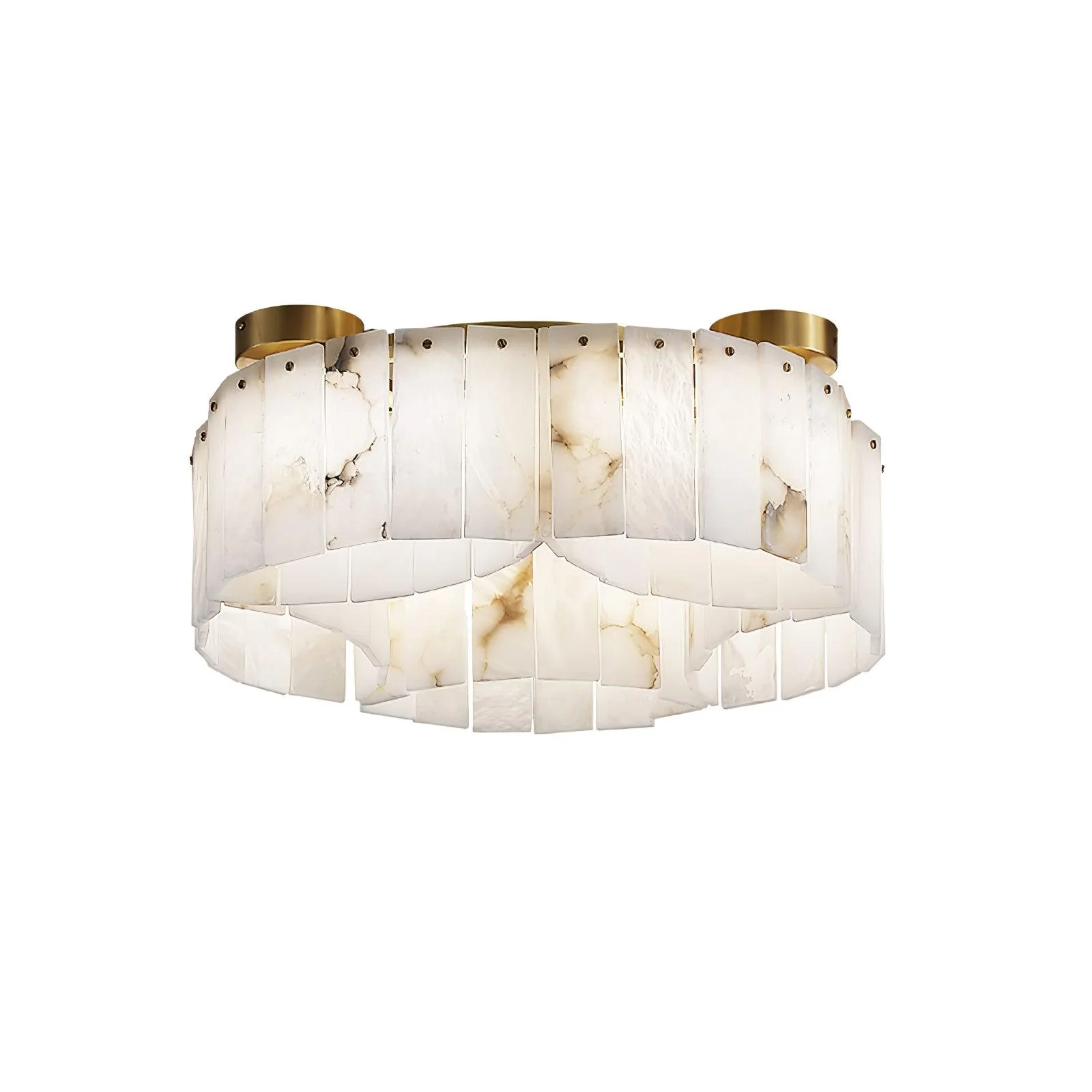 Luxe Alabaster Brass Ceiling Lamp - Image 8