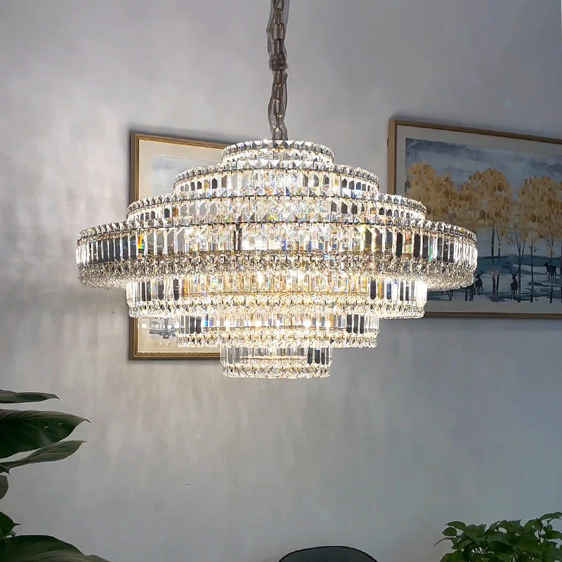 Luxury Cake Shape Living Room Crystal Chandelier - Image 5