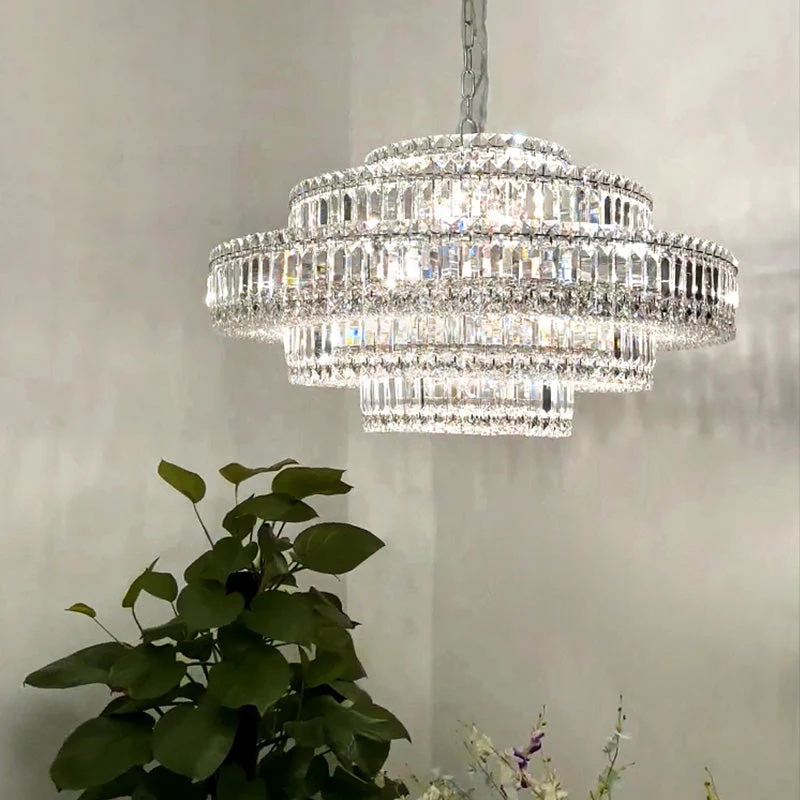 Luxury Cake Shape Living Room Crystal Chandelier - Image 8