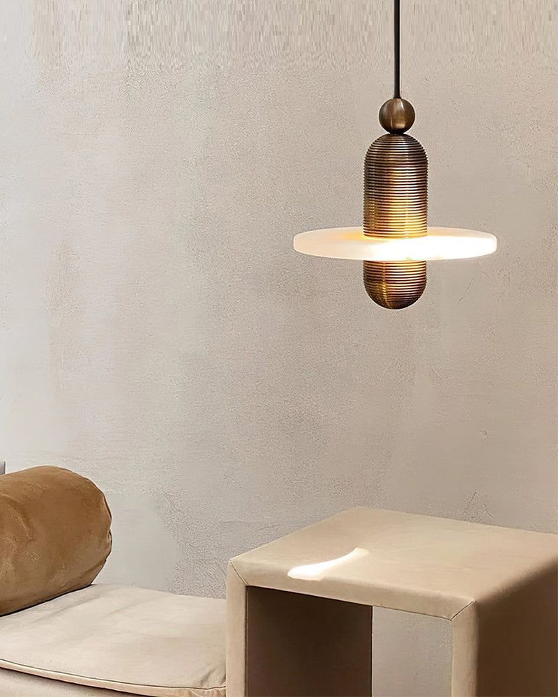 Alabaster Modern Marble Ring Pendant Light - Image 3