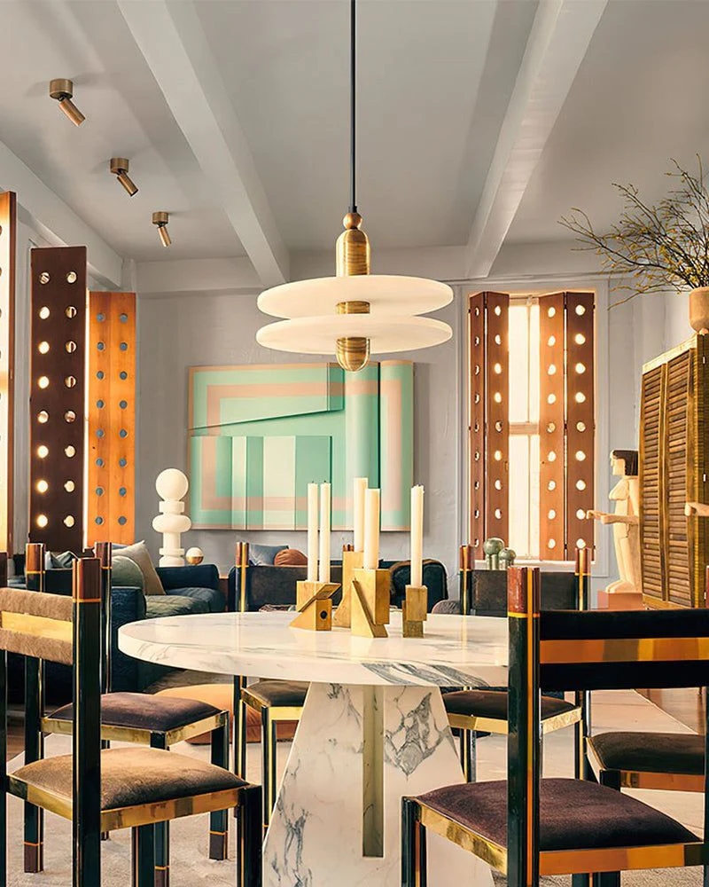 Alabaster Modern Marble Ring Pendant Light - Image 4
