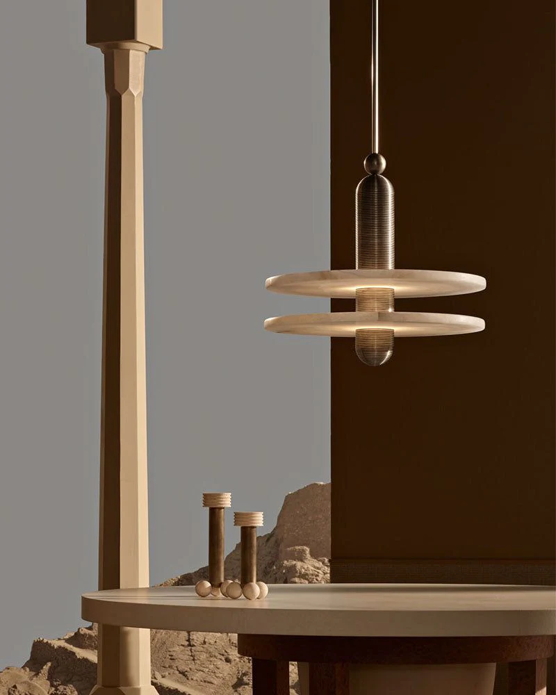 Alabaster Modern Marble Ring Pendant Light - Image 6