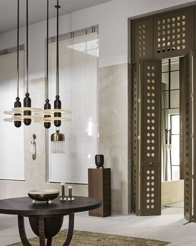 Alabaster Modern Marble Ring Pendant Light - Image 7