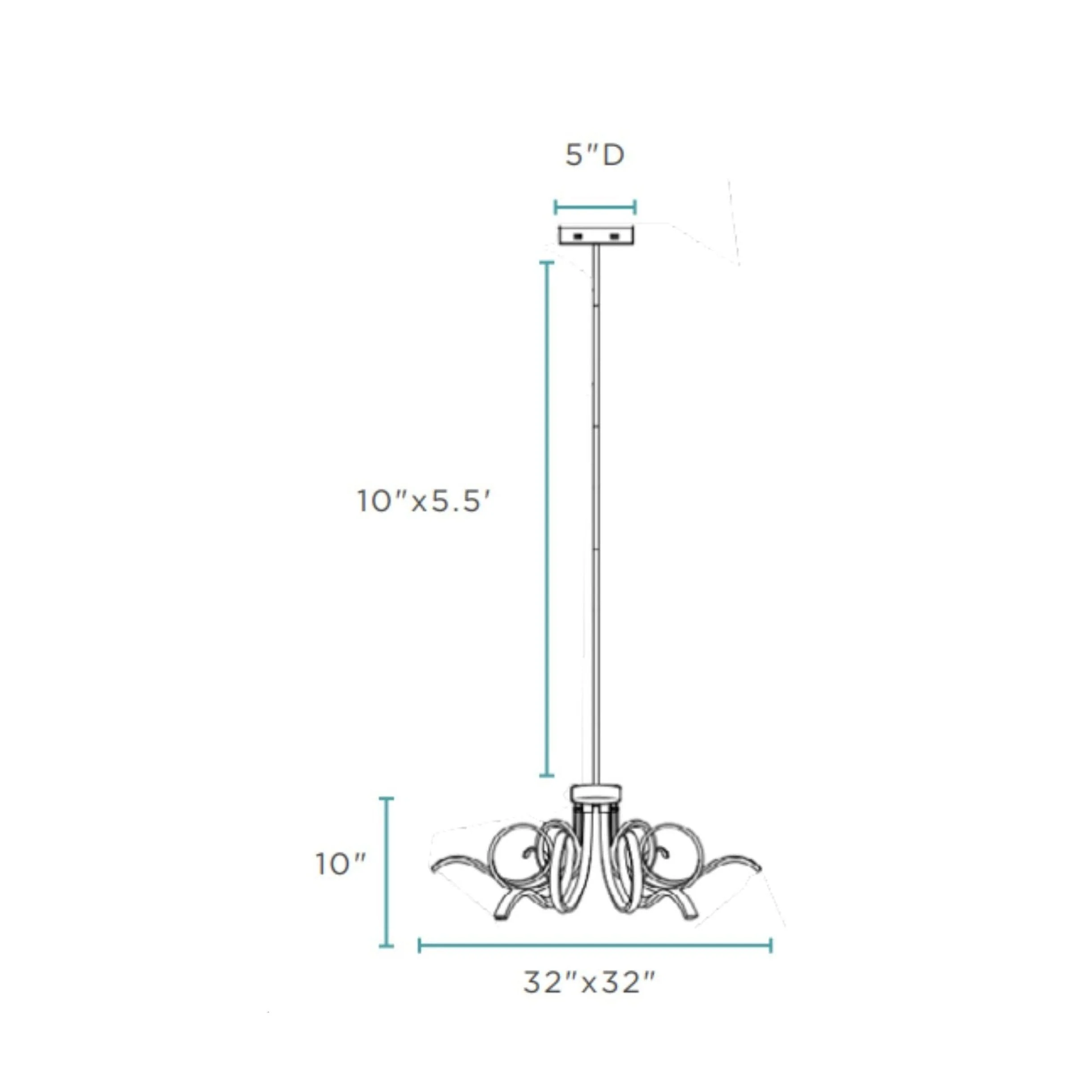 Magnolia LED Adjustable Chandelier //  Chrome - Image 5