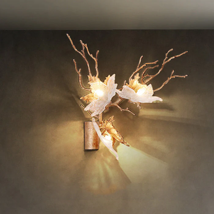Maple Leaf Brass Wall Sconces - Image 10