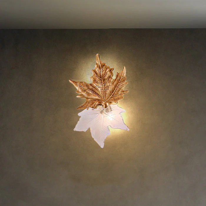 Maple Leaf Brass Wall Sconces - Image 4