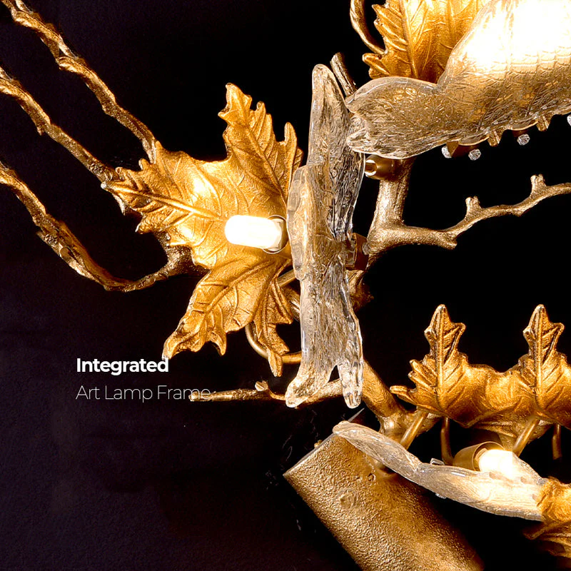 Maple Leaf Brass Wall Sconces - Image 8