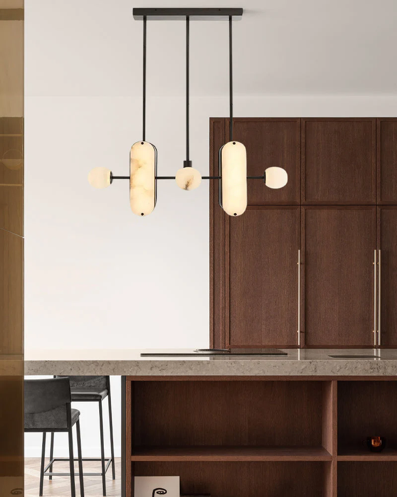 8-Light LED Linear Pendant Lighting in White Alabaster - Image 10