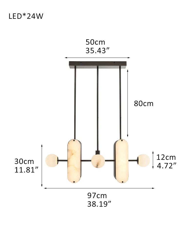 8-Light LED Linear Pendant Lighting in White Alabaster - Image 12