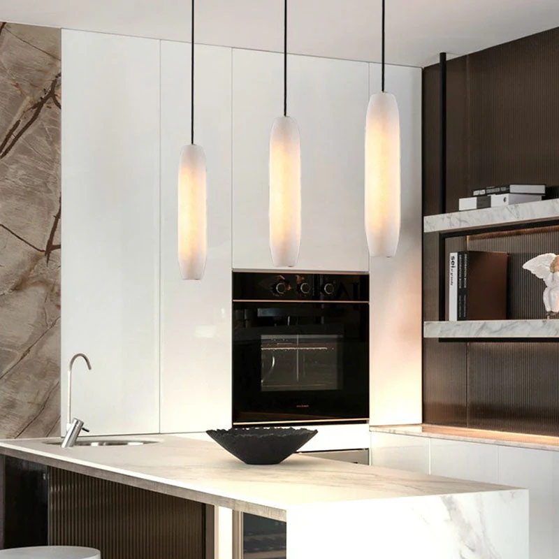 Marble Alabaster Flute Pendant Light - Image 12