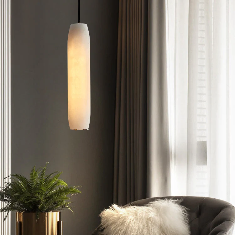 Marble Alabaster Flute Pendant Light - Image 3
