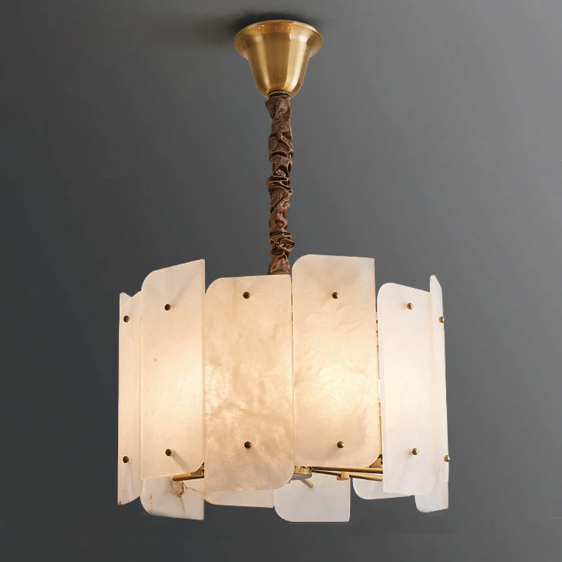 Lorry Alabaster Round Chandelier 20" 31" - Image 10