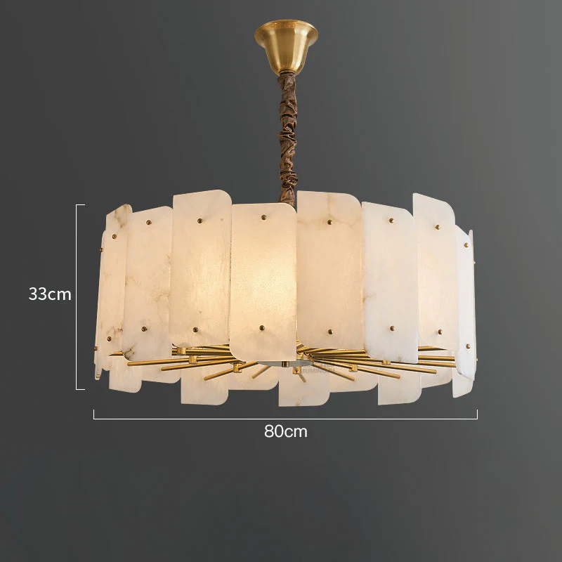 Lorry Alabaster Round Chandelier 20" 31" - Image 12