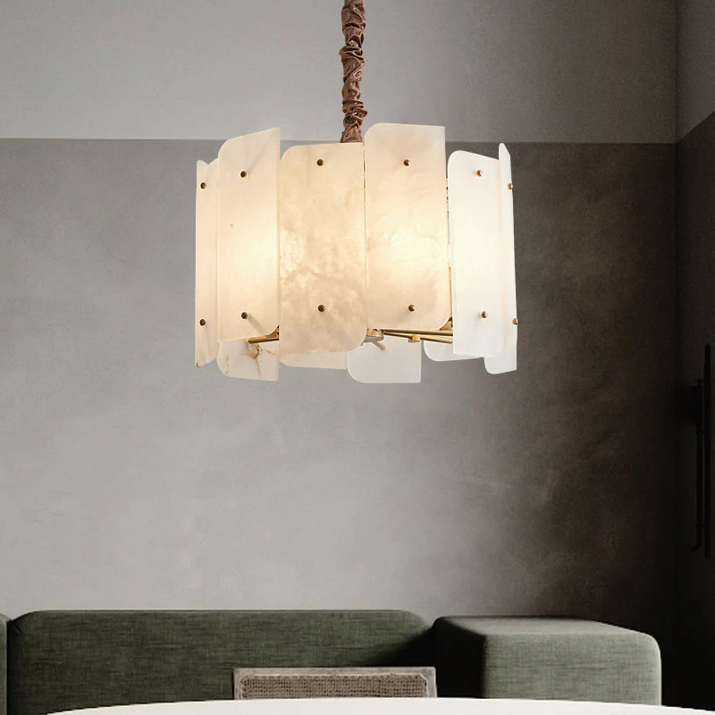 Lorry Alabaster Round Chandelier 20" 31" - Image 2