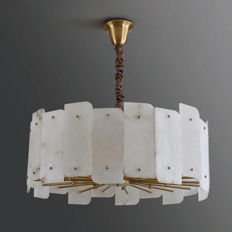 Lorry Alabaster Round Chandelier 20" 31" - Image 3