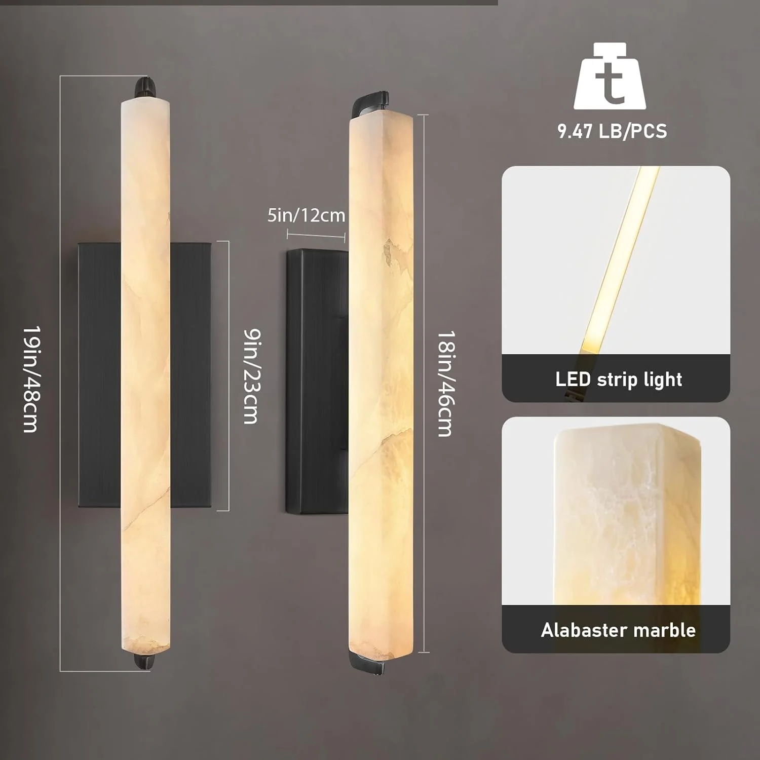 Elegant Alabaster Handcrafted Wall Sconce - Image 12